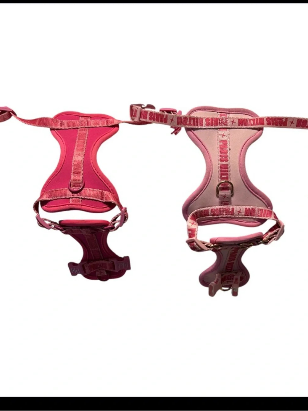 Paris Hilton Set of 2 Dog Harness Pink Logo NeopreneI Small Dog Y2K Glam 12”